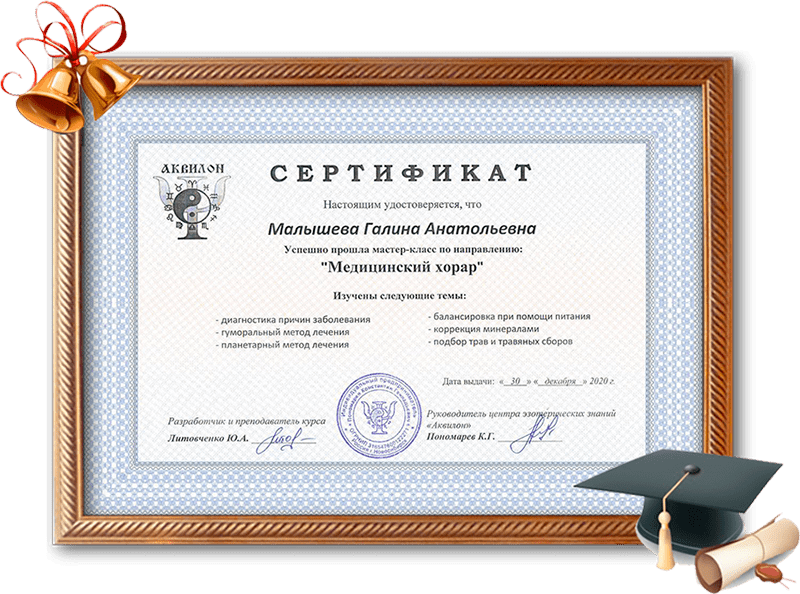 сертификат по курсу 'медицинский хорар' desk